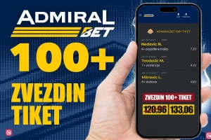 AdmiralBet 100+ tiket - Zvezdin tiket za sjajnu kvotu!